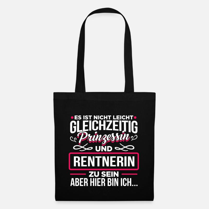 RENTNERIN - Prinzessin - Stoffbeutel - Schwarz