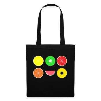 DIGITAL FRUITS - Digitale Hipster Früchte - Stoffbeutel - Schwarz - Vorne