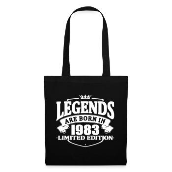 légendes sont nées en 1983 - Sac en tissu - noir - Devant