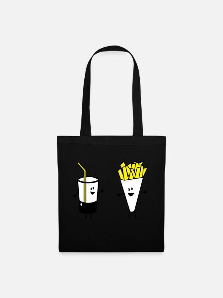 french fries drink - Stoffbeutel - Schwarz