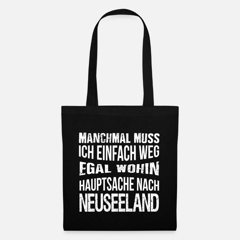 Hauptsache nach Neuseeland - Stoffbeutel - Schwarz
