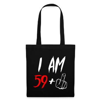 60. Geburtstag 60 Jahre Geburtstag 59+1 Geschenk - Stoffbeutel - Schwarz - Vorne