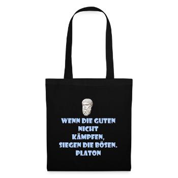 Philosophisches zum Thema Sieg und Kampf - Stoffbeutel - Schwarz - Vorne