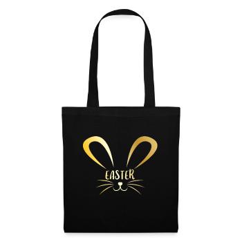 Idée cadeau Pâques Pâques lapin printemps - Sac en tissu - noir - Devant