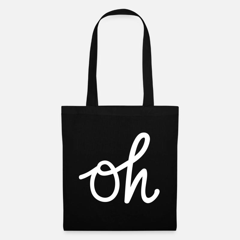 oh Typography - Sac en tissu - noir