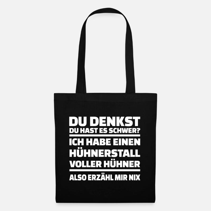 Huhn Hahn Henne Küken Hühnerstall Hühner Haushuhn - Stoffbeutel - Schwarz