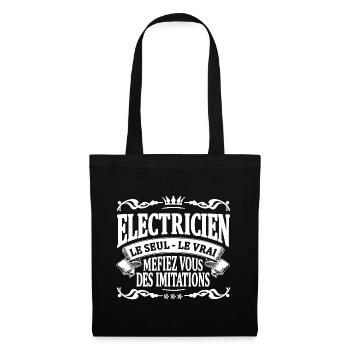 electricien le seul le vrai - Sac en tissu - noir - Devant