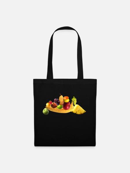 Ausgewogene Frucht - Stoffbeutel - Schwarz