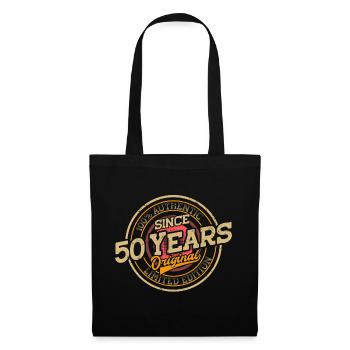50. Geburtstag Original 50 Jahre Geschenk - Stoffbeutel - Schwarz - Vorne