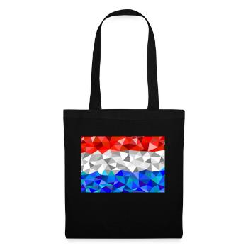 Luxemburg Flagge im low poly Stil - Stoffbeutel - Schwarz - Vorne