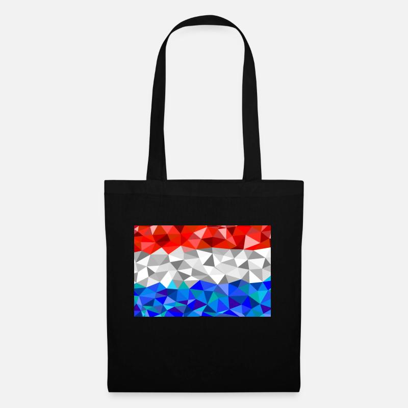 Luxembourg flag in low poly style - Tote Bag - black