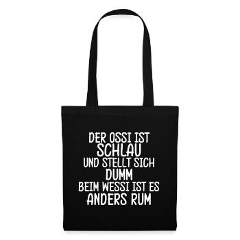 Ossi ist Schlau Spruch - Stoffbeutel - Schwarz - Vorne