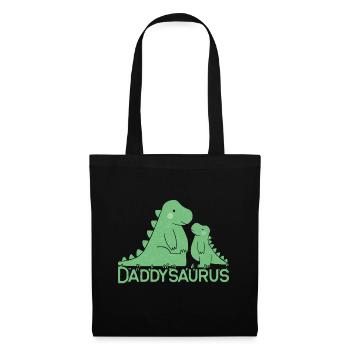Daddysaurus - Cadeau de dinosaure pour la fête des pères - Sac en tissu - noir - Devant