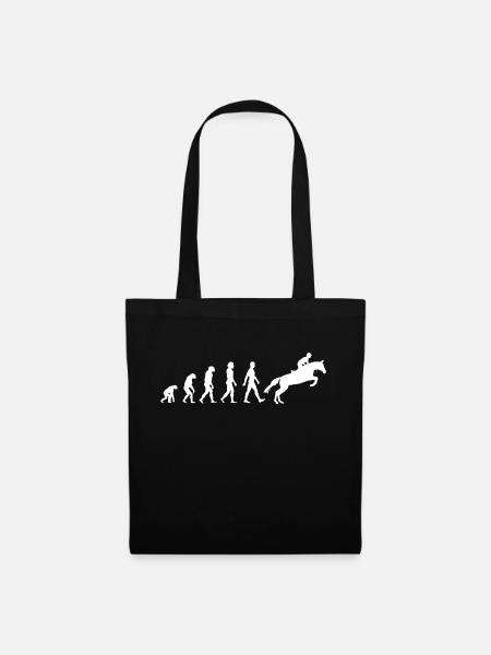 Pferd Reiter Springreiter Reiten Evolution - Stoffbeutel - Schwarz
