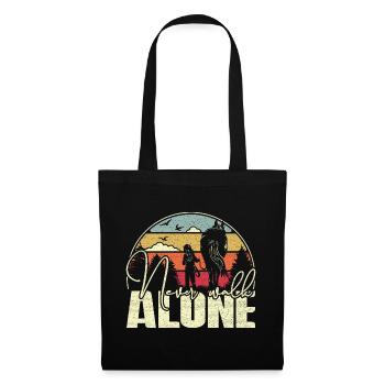 Never walk alone - Cheval de style vintage - Sac en tissu - noir - Devant