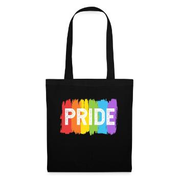 Pride Regenbogen LGBT LGBTQ Flagge - Stoffbeutel - Schwarz - Vorne