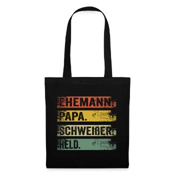 Schweißer Papa Vater Vatertag Metallbauer - Stoffbeutel - Schwarz - Vorne