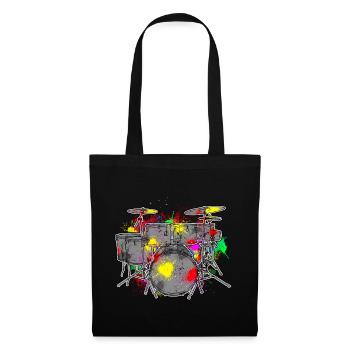 Batteries en couleurs pour batteurs et batteurs - Sac en tissu - noir - Devant