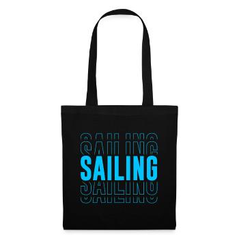 Typographie de voile - Texte empilé - Sac en tissu - noir - Devant