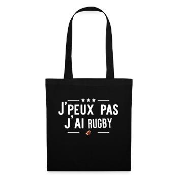 j'ai rugby cadeau - Sac en tissu - noir - Devant