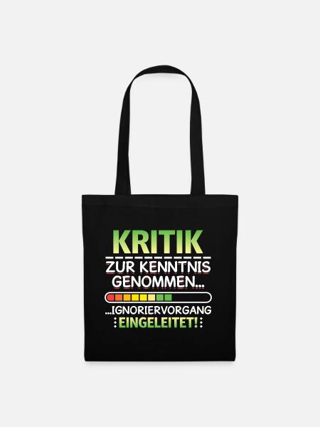 Kritik zur Kenntnis genommen Generft Büro Job - Stoffbeutel - Schwarz