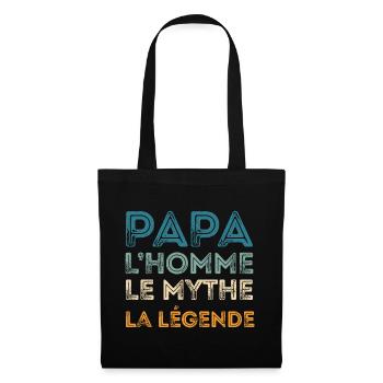 Papa Homme Mythe Légende - Sac en tissu - noir - Devant