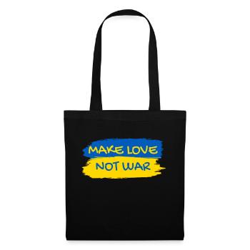 Make Love Not War Urkaine Peace Stand with Ukraine - Stoffbeutel - Schwarz - Vorne