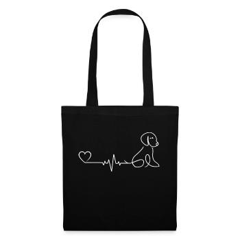 Heartbeat Dogs Mon cœur bat pour les chiens - Sac en tissu - noir - Devant