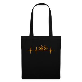 Vélo Heartbeat Idée Cadeau vélo - Sac en tissu - noir - Devant