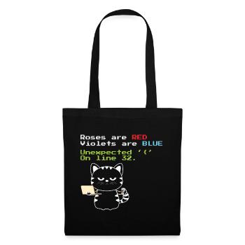 Drôle de chat de codage Progrmmer nerd geek - Sac en tissu - noir - Devant