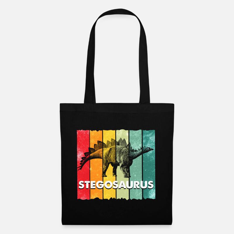 Stegosaurus Dinosaurier - Stoffbeutel - Schwarz