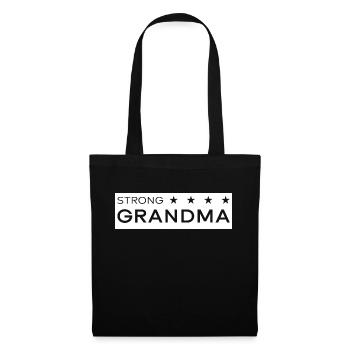 Strong Grandma box white - Stoffbeutel - Schwarz - Vorne