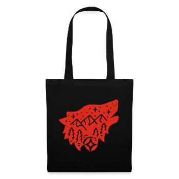 Roter Wolf Totem der Natur - Stoffbeutel - Schwarz - Vorne