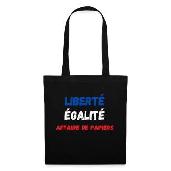 Liberté égalité affaire de papiers - Sac en tissu - noir - Devant