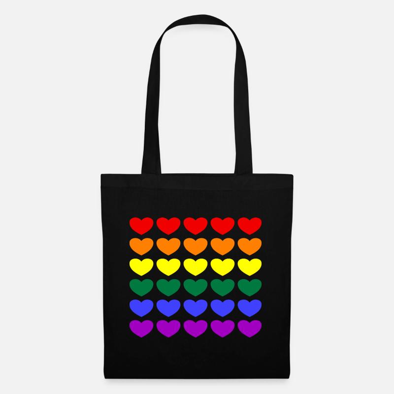 Rainbow Hearts - Tote Bag - black