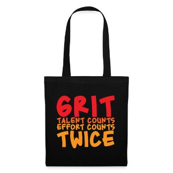 Grit Talent Counts, Effort Counts Twice 2 - Stoffbeutel - Schwarz - Vorne