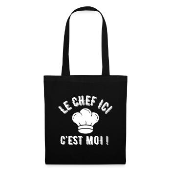 cuisinier, fan de cuisine, chef de cuisine - Sac en tissu - noir - Devant