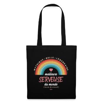 Meilleure serveuse du monde - Sac en tissu - noir - Devant