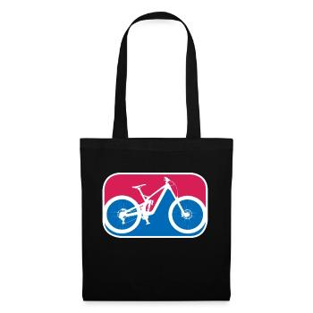 Mountainbike Downhill Fahrrad mtb logo Geschenk - Stoffbeutel - Schwarz - Vorne
