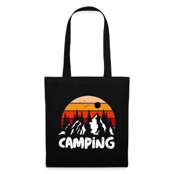 Vintage Sunset Camping - Stoffbeutel - Schwarz - Vorne