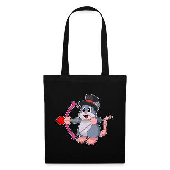 Mariage avec le grand chapeau de marié souris - Sac en tissu - noir - Devant