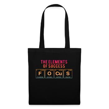 Lustiger Spruch: FOCUS - The Elements of Succes - Stoffbeutel - Schwarz - Vorne