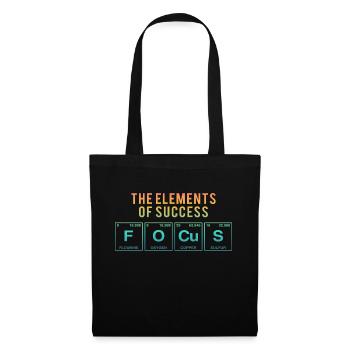 Lustiger Spruch: FOCUS - The Elements of Succes - Stoffbeutel - Schwarz - Vorne