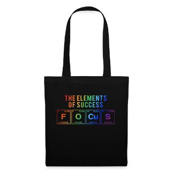 Lustiger Spruch: FOCUS - The Elements of Succes - Stoffbeutel - Schwarz - Vorne