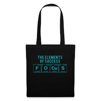 Lustiger Spruch: FOCUS - The Elements of Succes - Stoffbeutel - Schwarz - Vorne