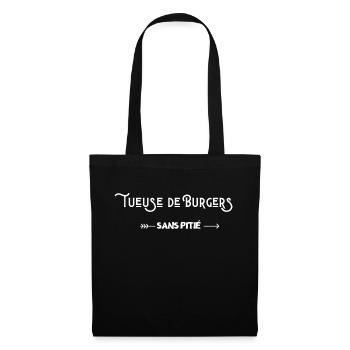 Tueuse de burgers - Sac en tissu - noir - Devant
