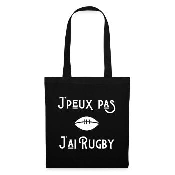 rugby sport, rugby humour, fan de rugby - Sac en tissu - noir - Devant
