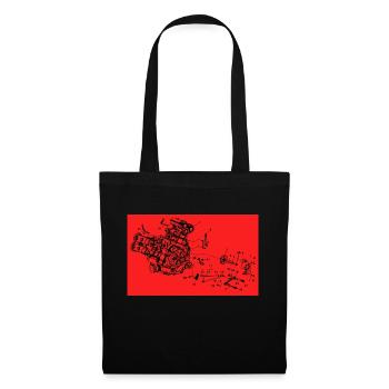 Voiture de dessin de moteur mécatronique automobile - Sac en tissu - noir - Devant