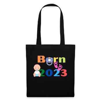 Born 2023 - Stoffbeutel - Schwarz - Vorne