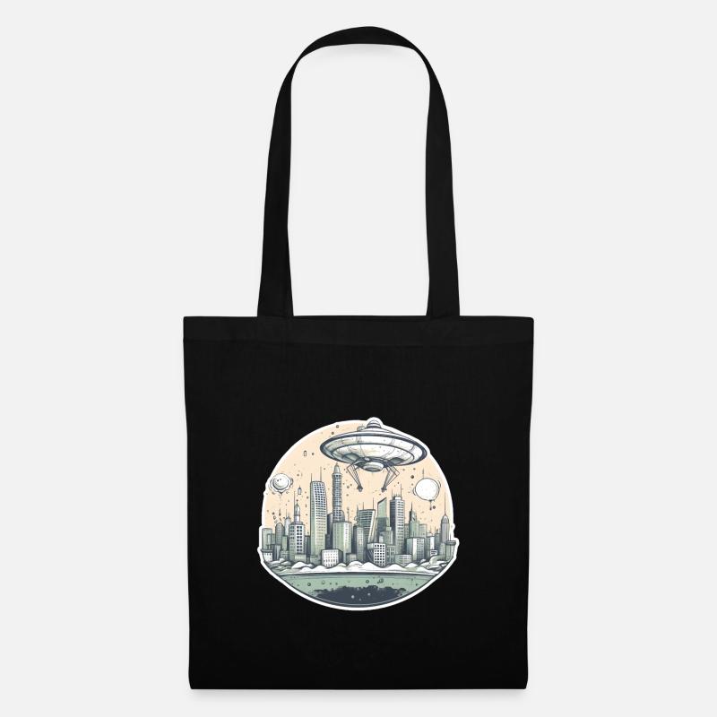 Alien Ufo Invasion - Stoffbeutel - Schwarz